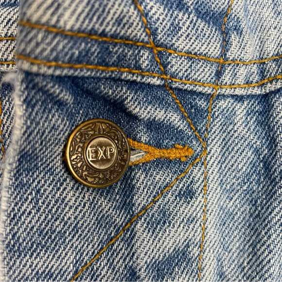 Vintage 90's EXP Jeans By Express Blue Denim Trucker Jacket - Picture 9 of 10